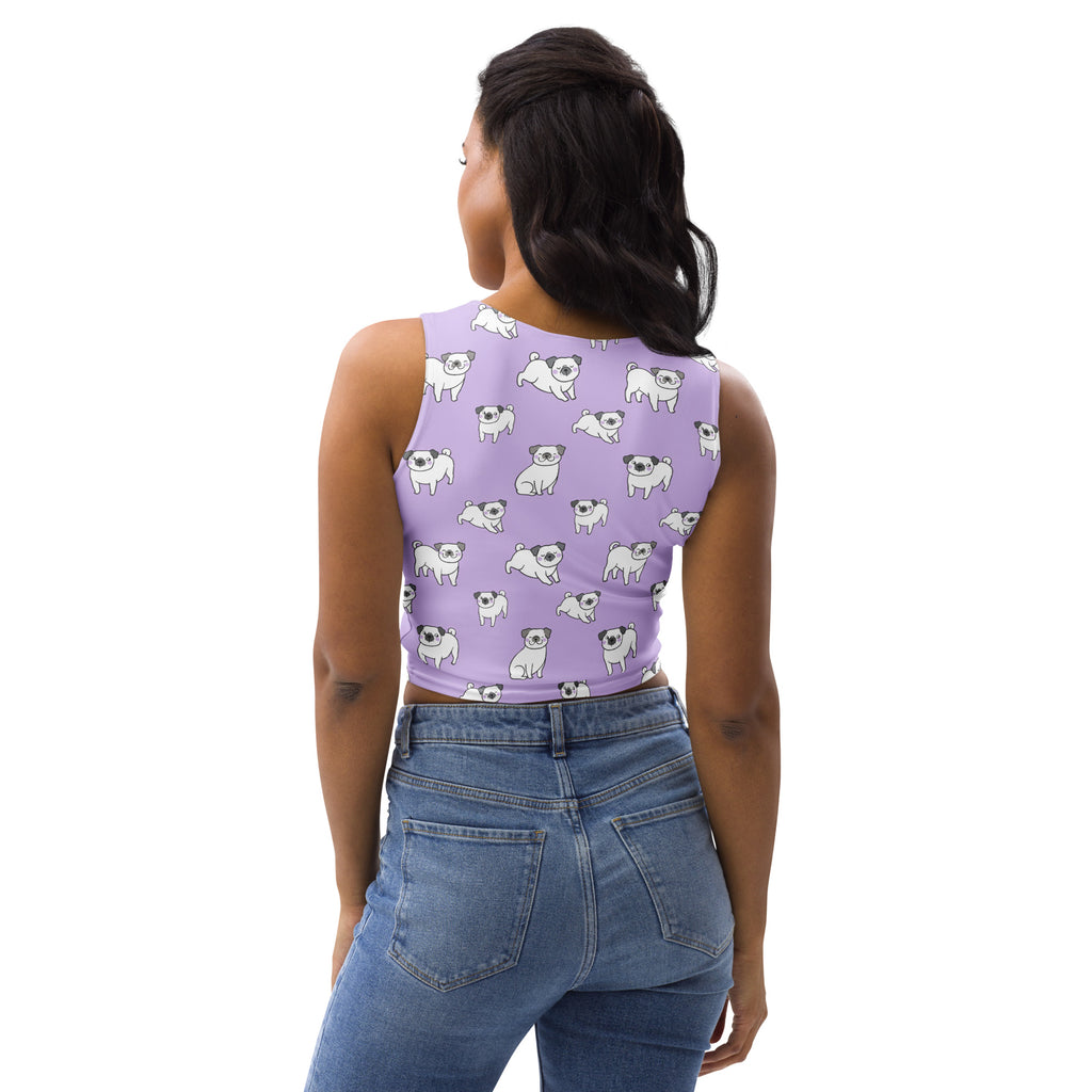 Women's Purple Pug Buttery Soft Crop Top