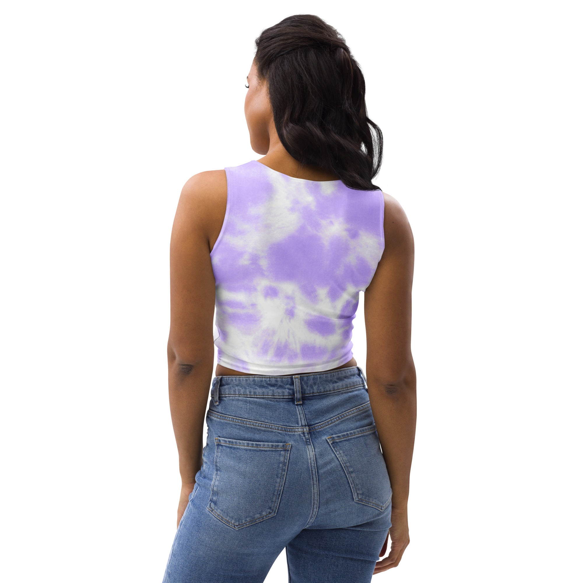 Women's Purple Tie Dye Buttery Soft Crop Top