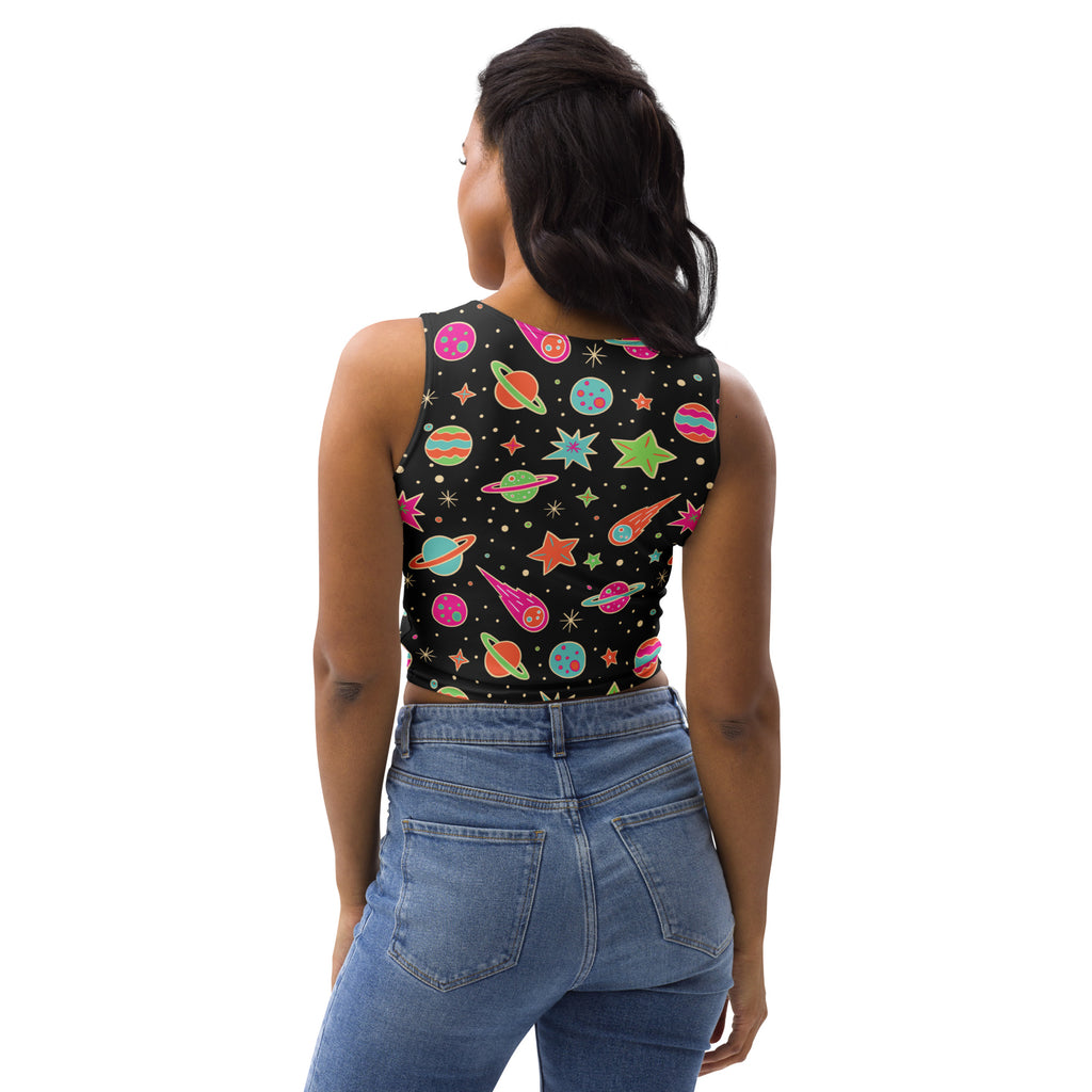 Women's Retro Galaxy Buttery Soft Crop Top