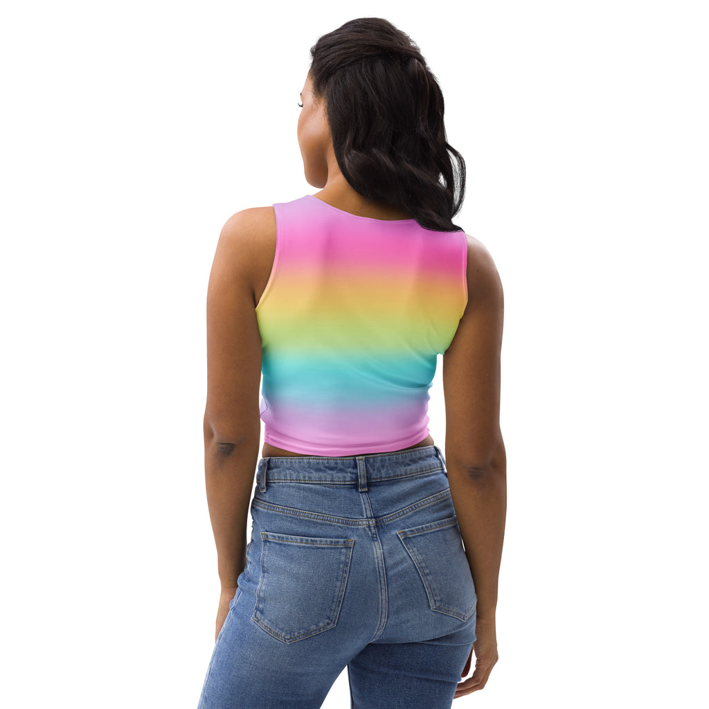 Women's Bright Rainbow Buttery Soft Crop Top