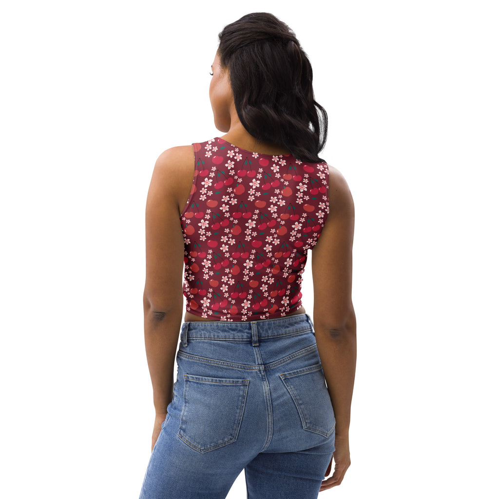 Women's Cherry Blossom Fruit Buttery Soft Crop Top