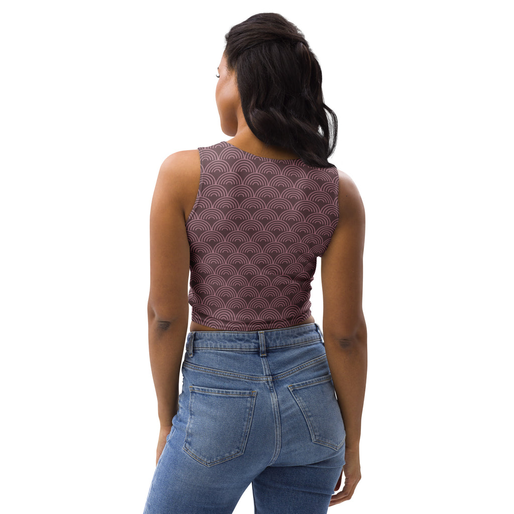 Women's Burgundy Rainbow Buttery Soft Crop Top