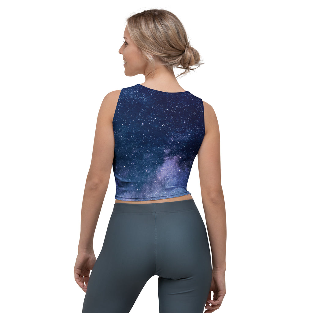 Women's Realistic Galaxy Buttery Soft Crop Top- Quick-Drying UPF 50+ Stretch Top