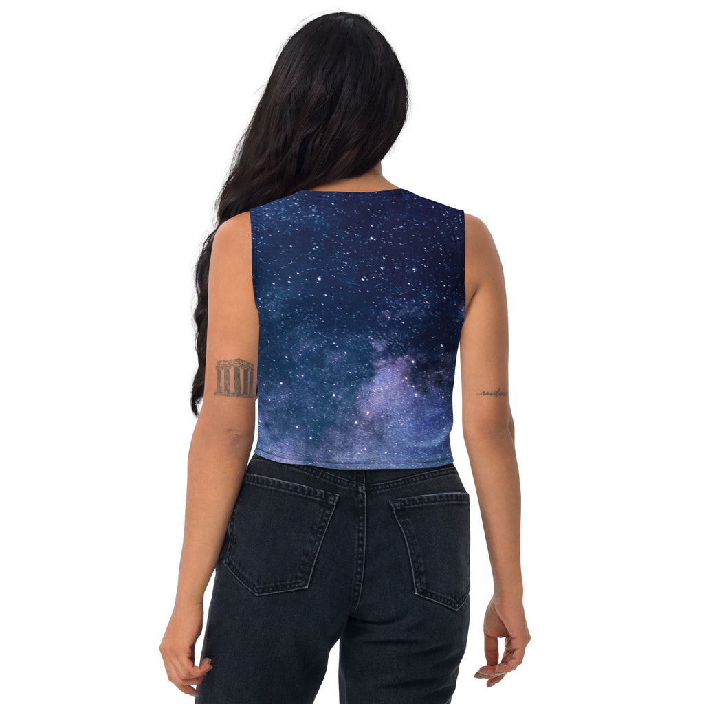 Women's Realistic Galaxy Buttery Soft Crop Top- Quick-Drying UPF 50+ Stretch Top