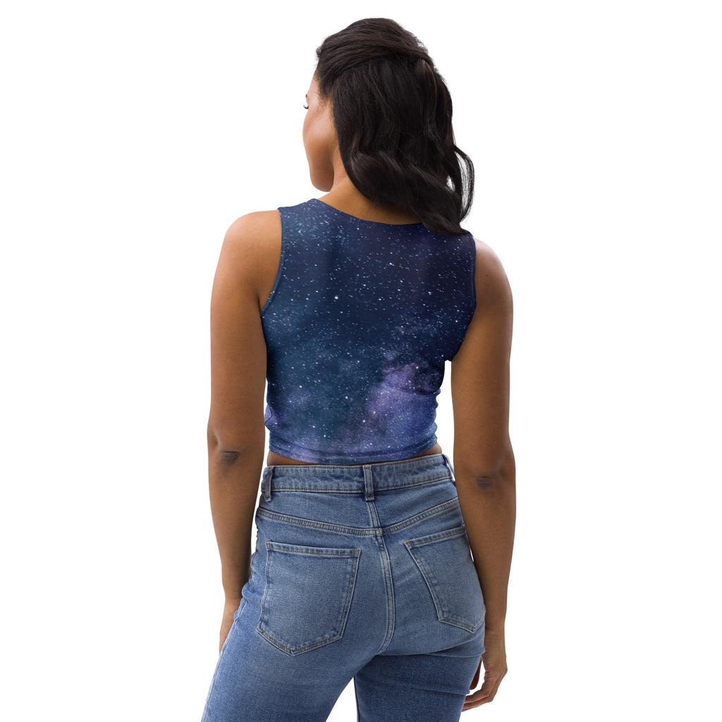 Women's Realistic Galaxy Buttery Soft Crop Top- Quick-Drying UPF 50+ Stretch Top
