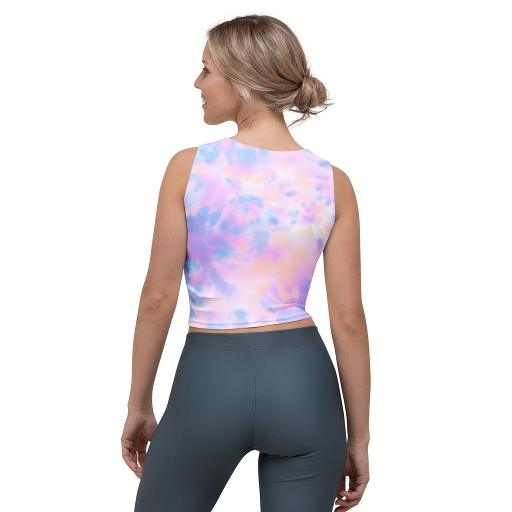 Women's Pastel Watercolor Buttery Soft Crop Top- Quick-Drying UPF 50+ Stretch Top