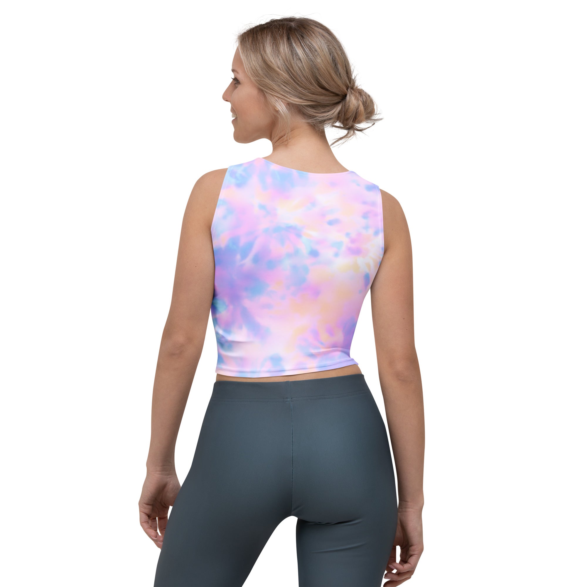 Women's Pastel Watercolor Buttery Soft Crop Top- Quick-Drying UPF 50+ Stretch Top