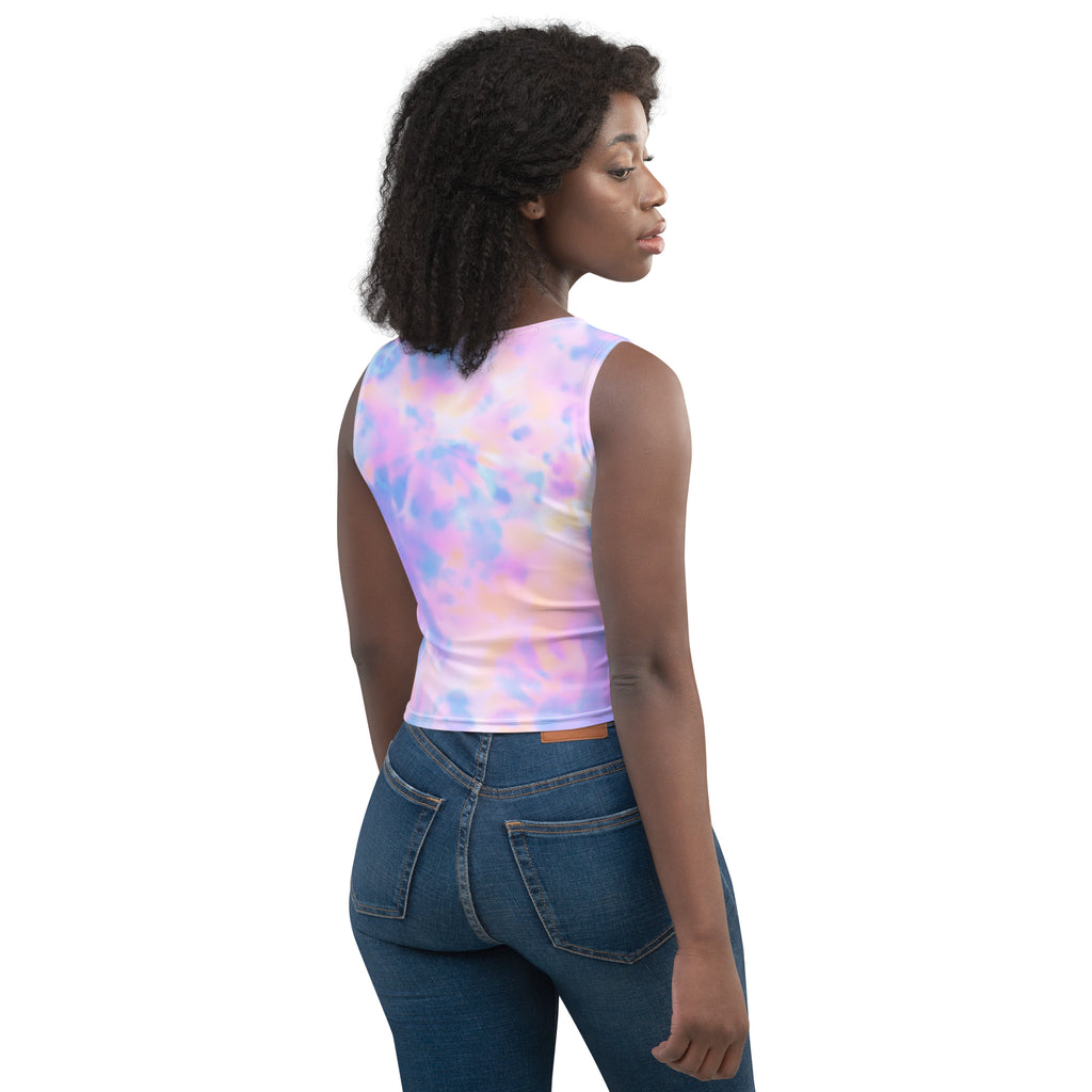 Women's Pastel Watercolor Buttery Soft Crop Top- Quick-Drying UPF 50+ Stretch Top