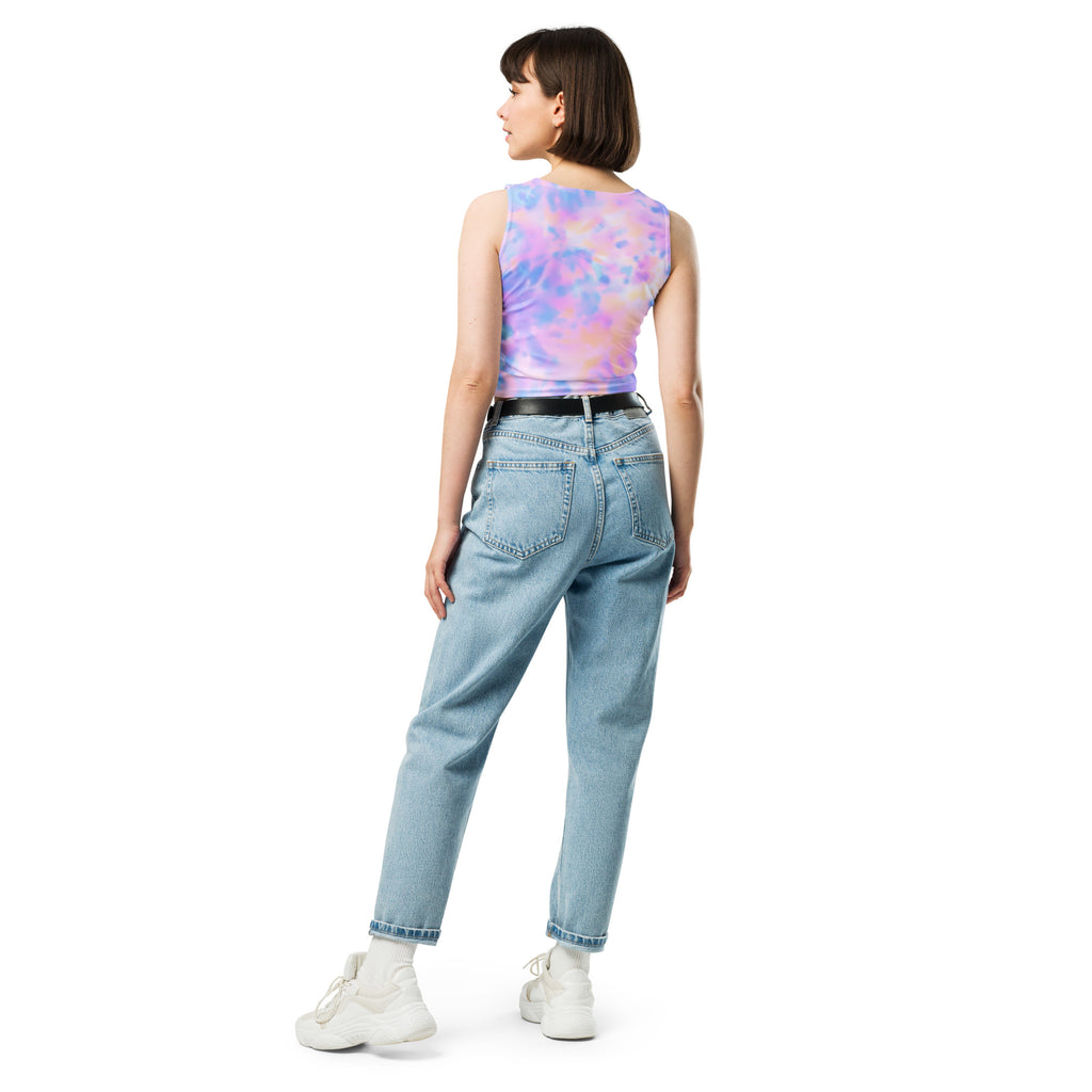 Women's Pastel Watercolor Buttery Soft Crop Top- Quick-Drying UPF 50+ Stretch Top
