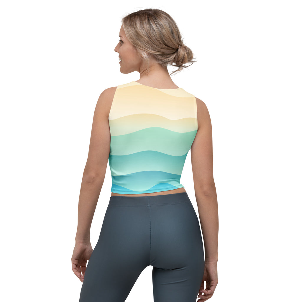 Women's Wavy Sand Buttery Soft Crop Top- Quick-Drying UPF 50+ Stretch Top