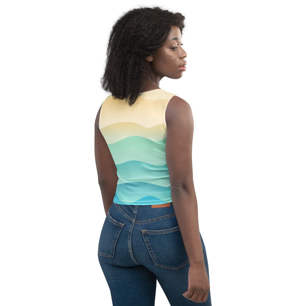 Women's Wavy Sand Buttery Soft Crop Top- Quick-Drying UPF 50+ Stretch Top