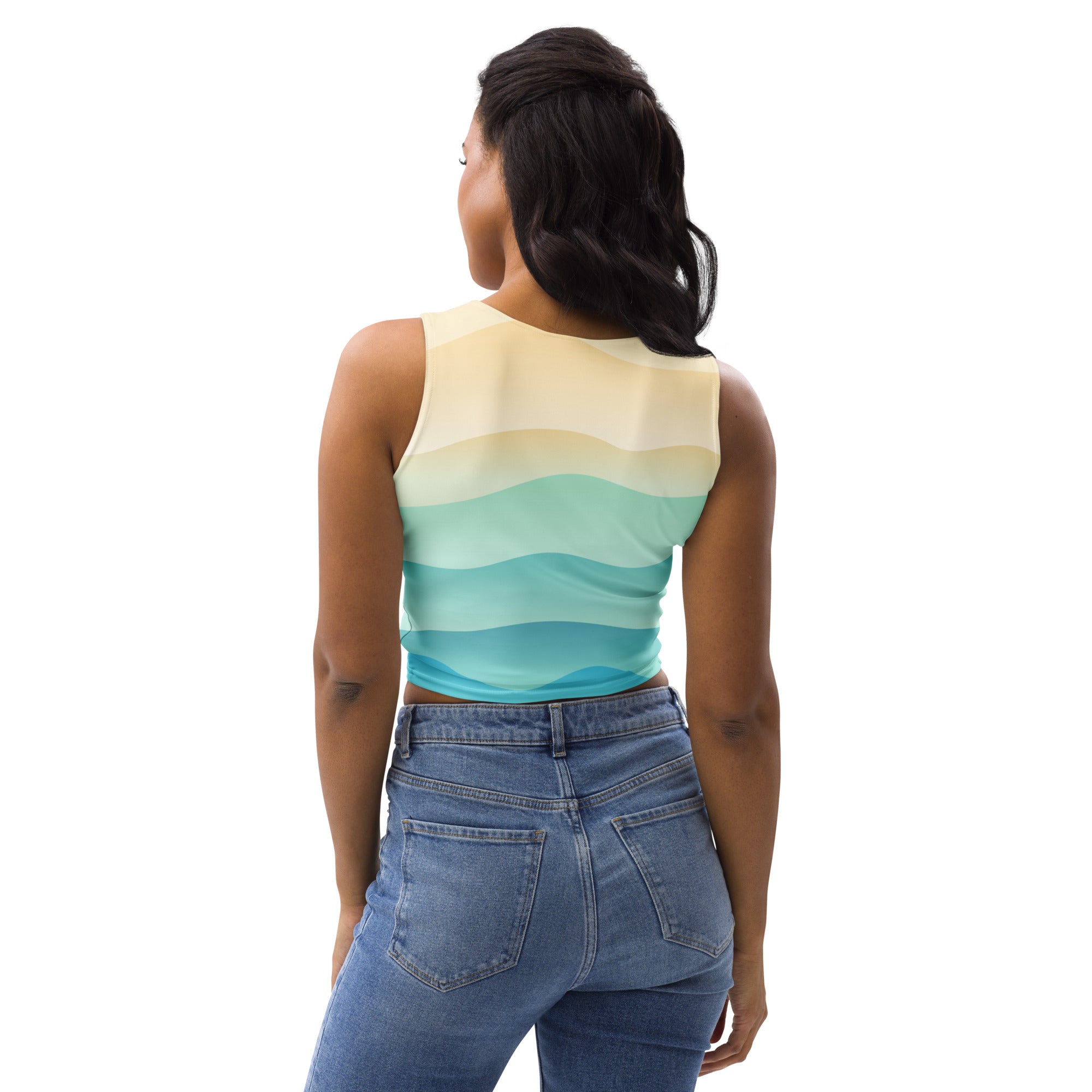 Women's Wavy Sand Buttery Soft Crop Top- Quick-Drying UPF 50+ Stretch Top