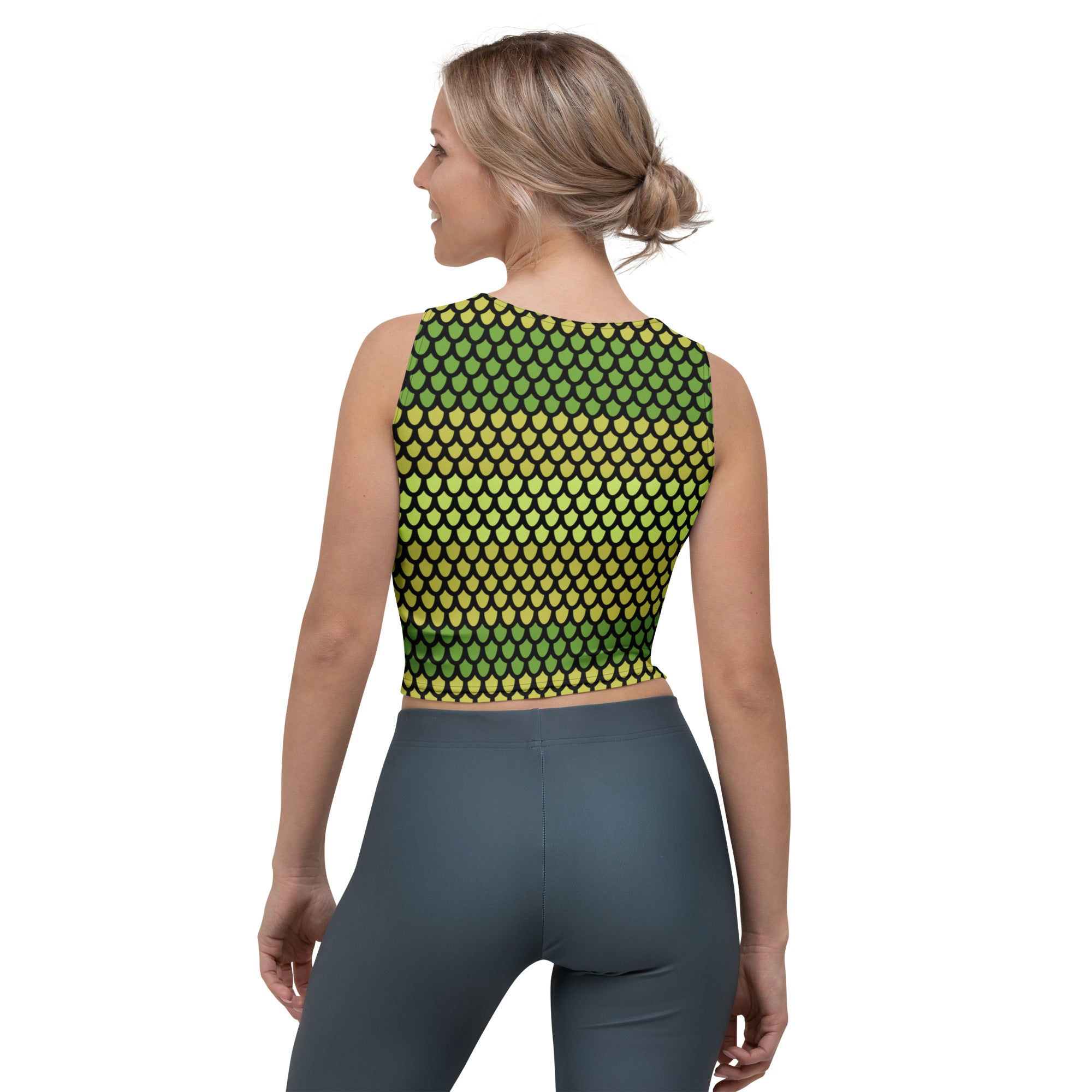 Women's Snake Scales Buttery Soft Crop Top- Quick-Drying UPF 50+ Stretch Top