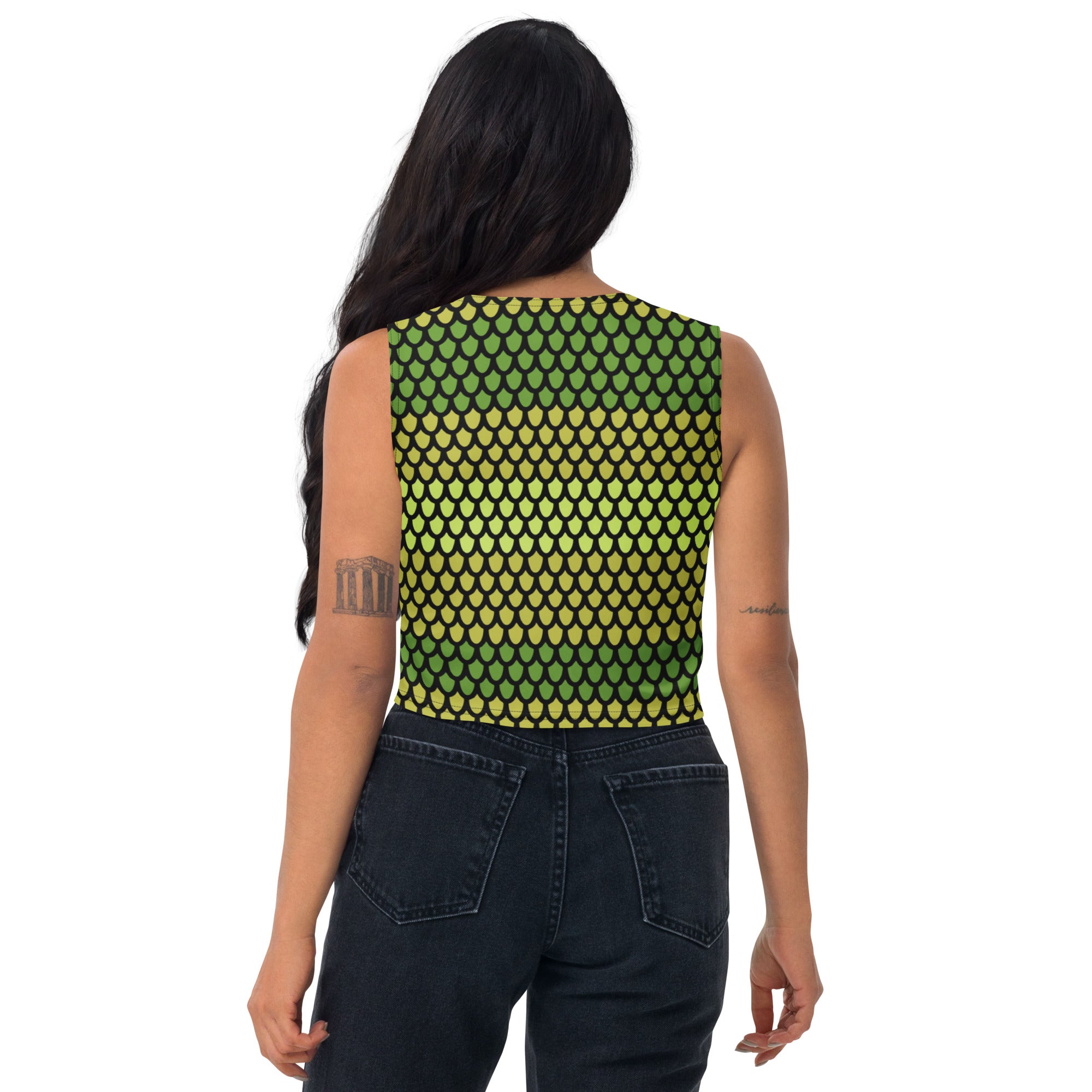 Women's Snake Scales Buttery Soft Crop Top- Quick-Drying UPF 50+ Stretch Top