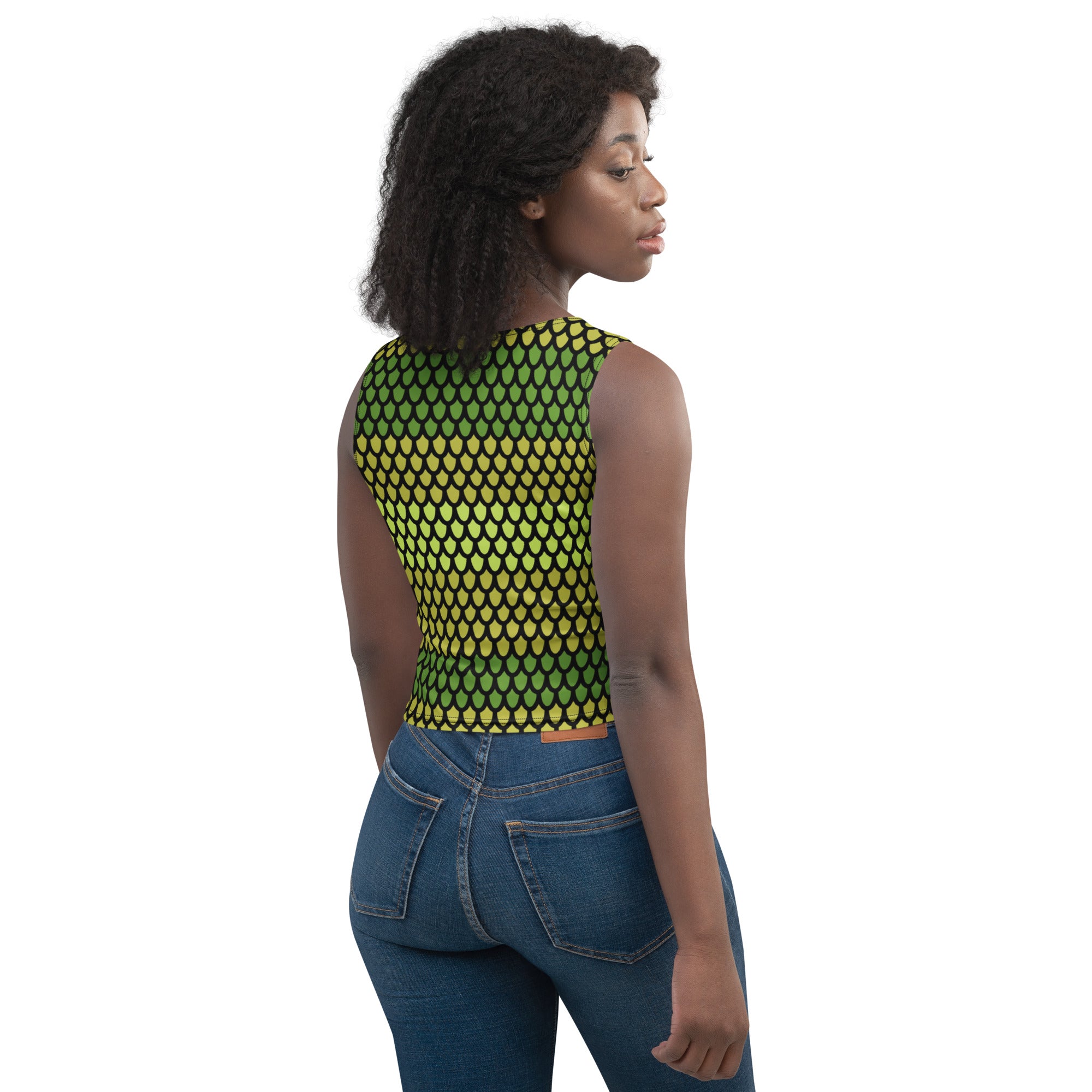 Women's Snake Scales Buttery Soft Crop Top- Quick-Drying UPF 50+ Stretch Top