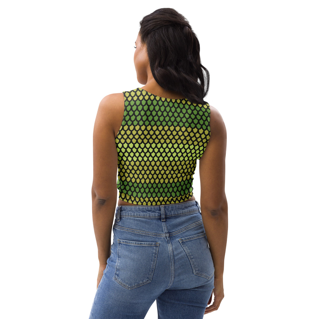Women's Snake Scales Buttery Soft Crop Top- Quick-Drying UPF 50+ Stretch Top