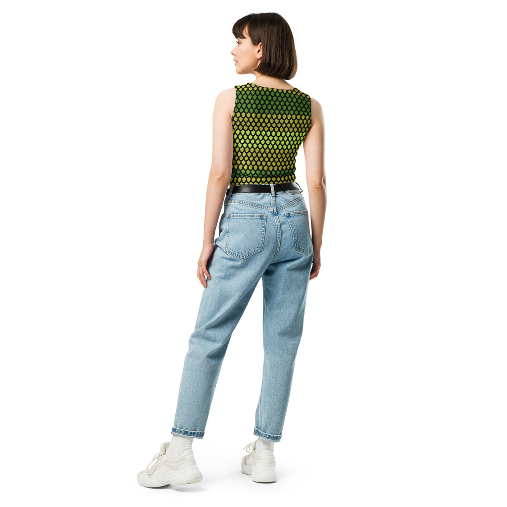 Women's Snake Scales Buttery Soft Crop Top- Quick-Drying UPF 50+ Stretch Top