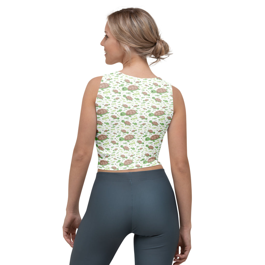 Women's Green Sea Turtles Buttery Soft Crop Top- Quick-Drying UPF 50+ Stretch Top