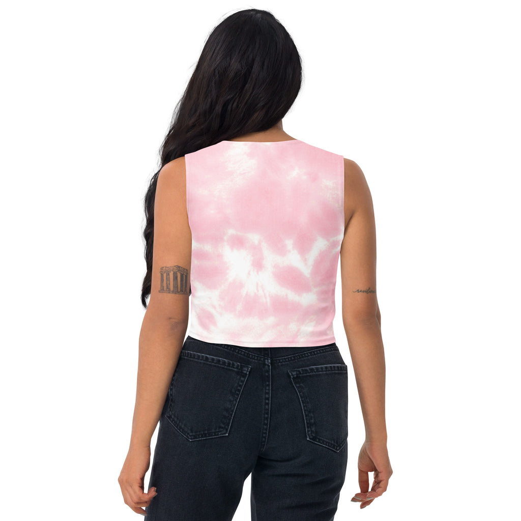 Women's Pink Tie Dye Buttery Soft Crop Top- Quick-Drying UPF 50+ Stretch Top