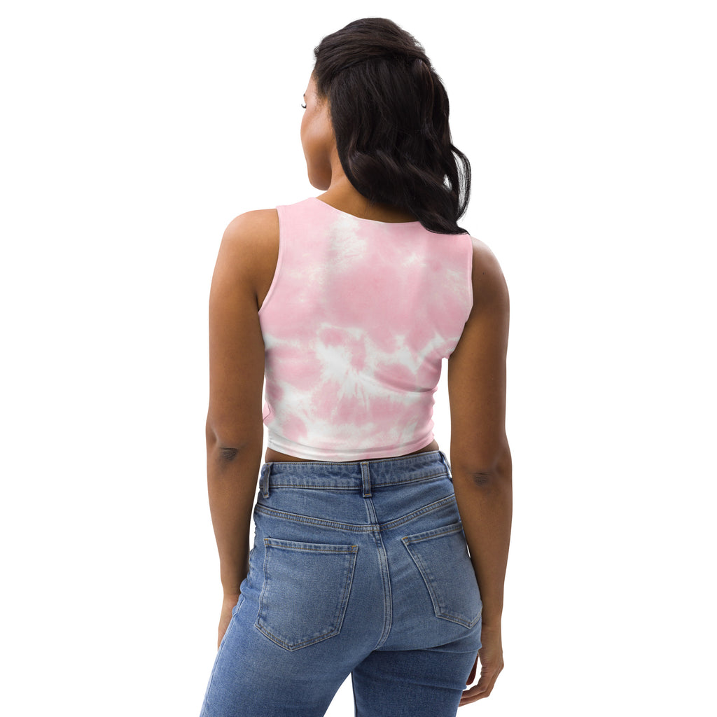 Women's Pink Tie Dye Buttery Soft Crop Top- Quick-Drying UPF 50+ Stretch Top