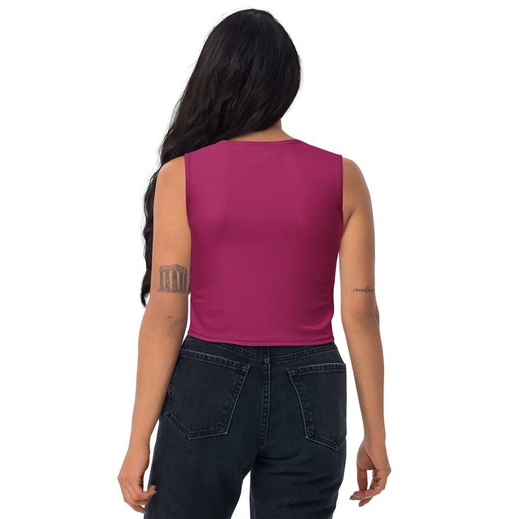 Women's Berry Red Buttery Soft Crop Top- Quick-Drying UPF 50+ Stretch Top