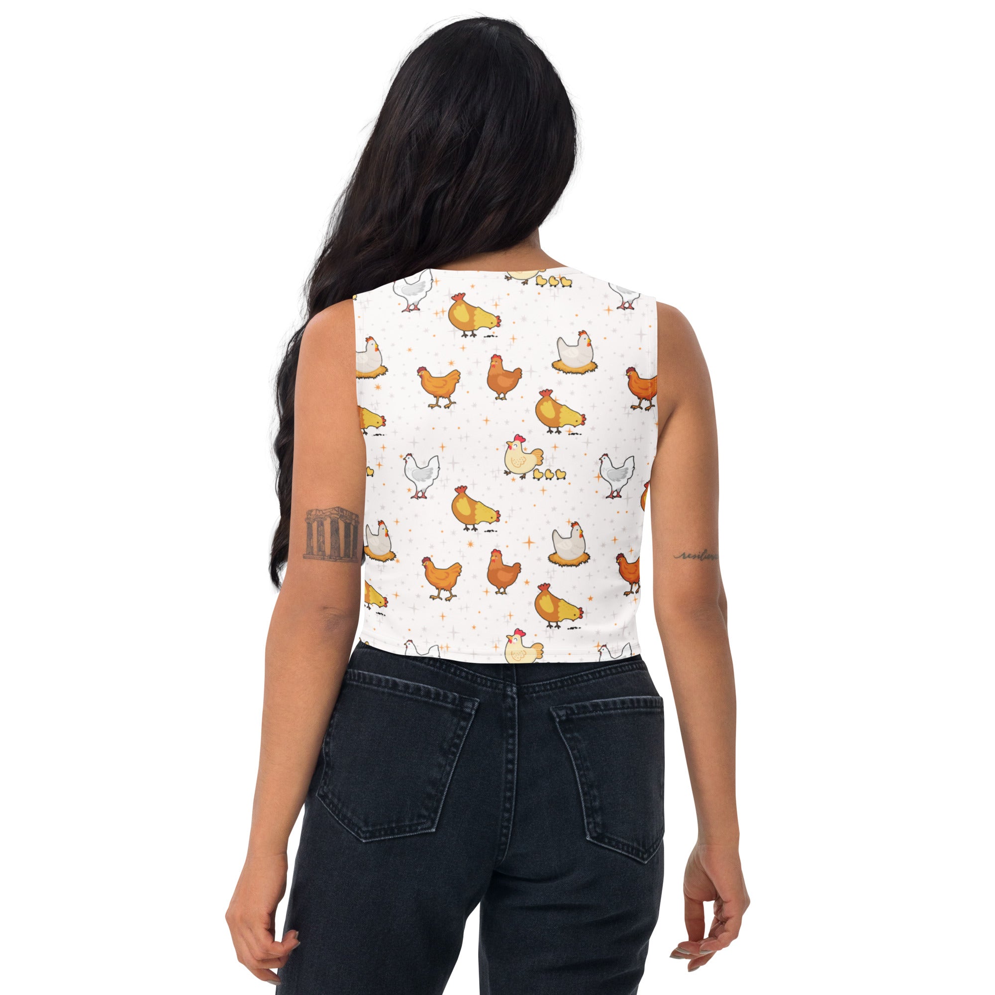 Women's Chicken Buttery Soft Crop Top- Quick-Drying UPF 50+ Stretch Top