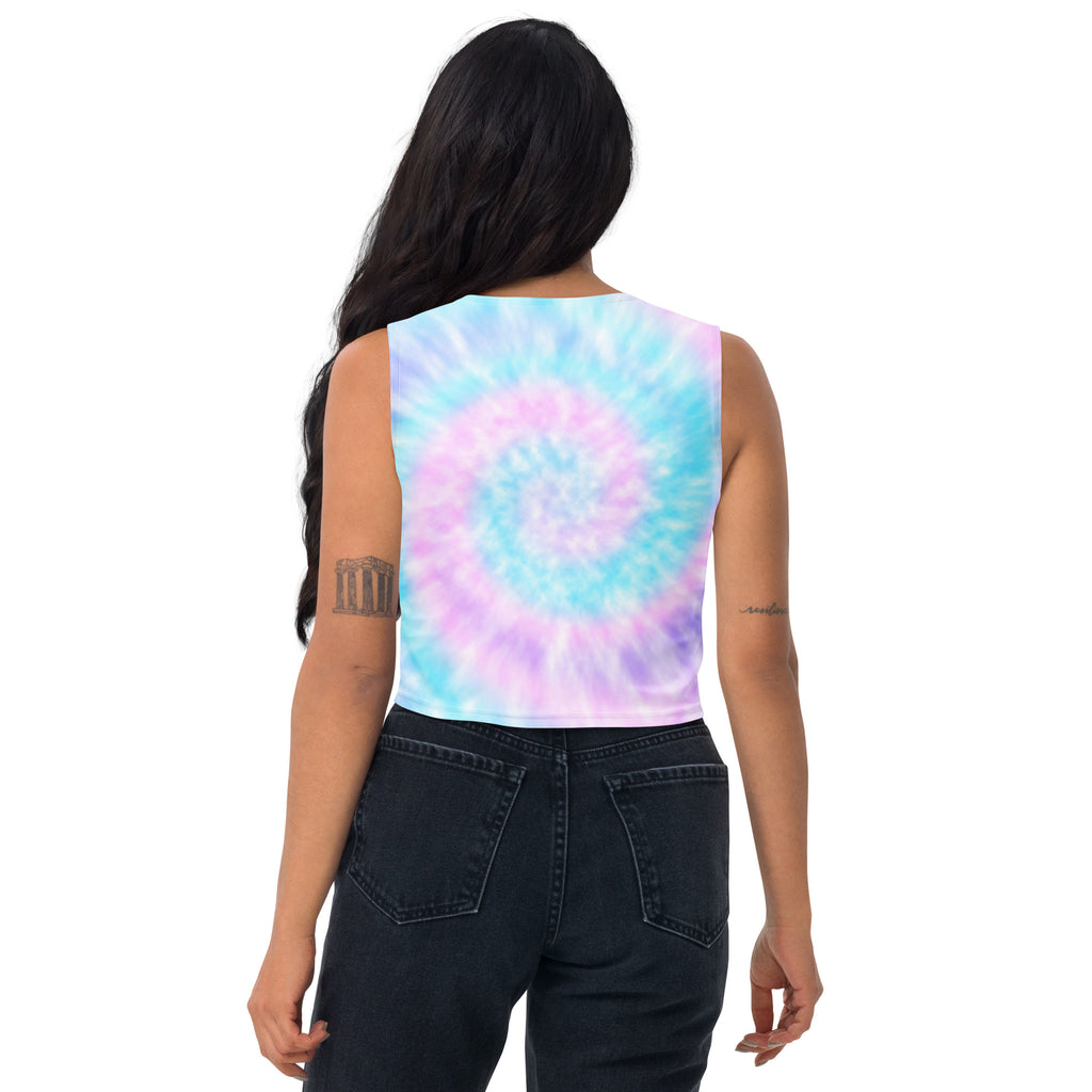 Women's Faux Tie Dye Buttery Soft Crop Top- Quick-Drying UPF 50+ Stretch Top