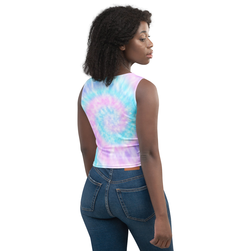 Women's Faux Tie Dye Buttery Soft Crop Top- Quick-Drying UPF 50+ Stretch Top