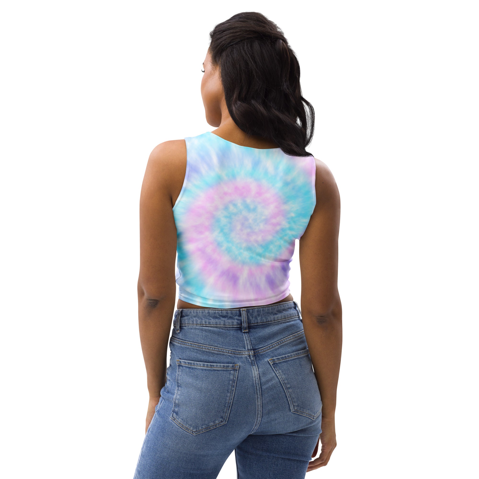 Women's Faux Tie Dye Buttery Soft Crop Top- Quick-Drying UPF 50+ Stretch Top