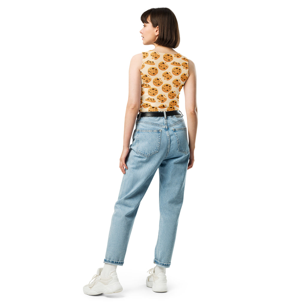 Women's Chocolate Chip Cookies Buttery Soft Crop Top- Quick-Drying UPF 50+ Stretch Top