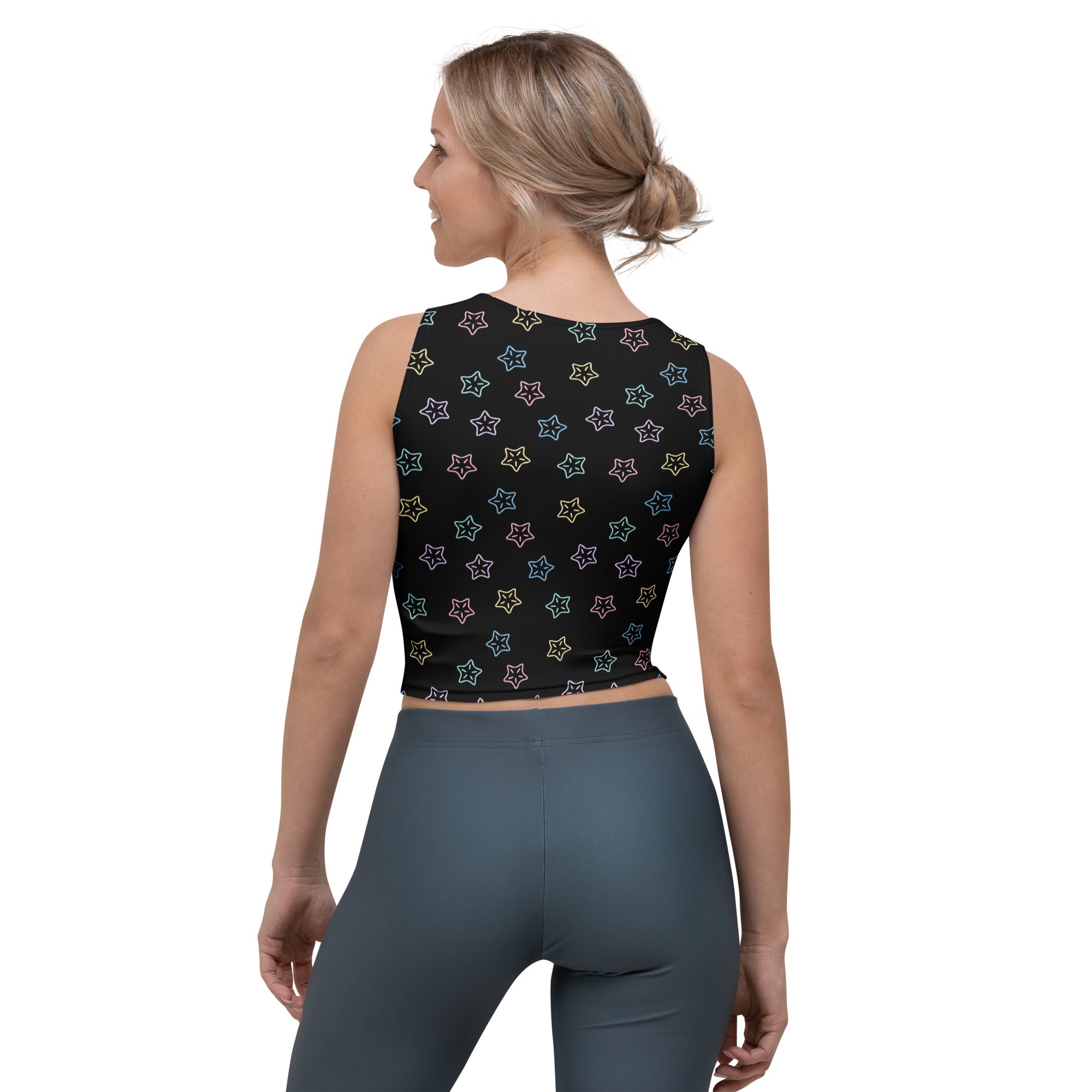Women's Colorful Starfish Buttery Soft Crop Top- Quick-Drying UPF 50+ Stretch Top
