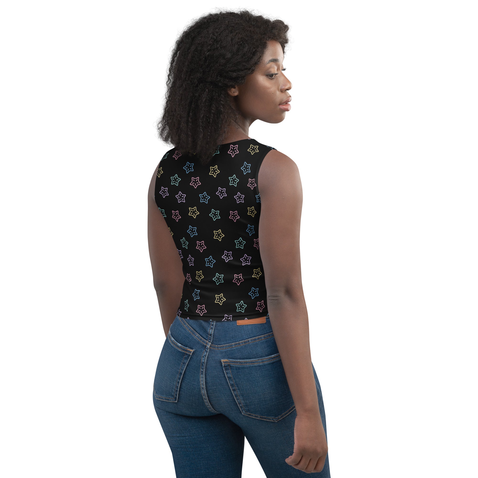 Women's Colorful Starfish Buttery Soft Crop Top- Quick-Drying UPF 50+ Stretch Top