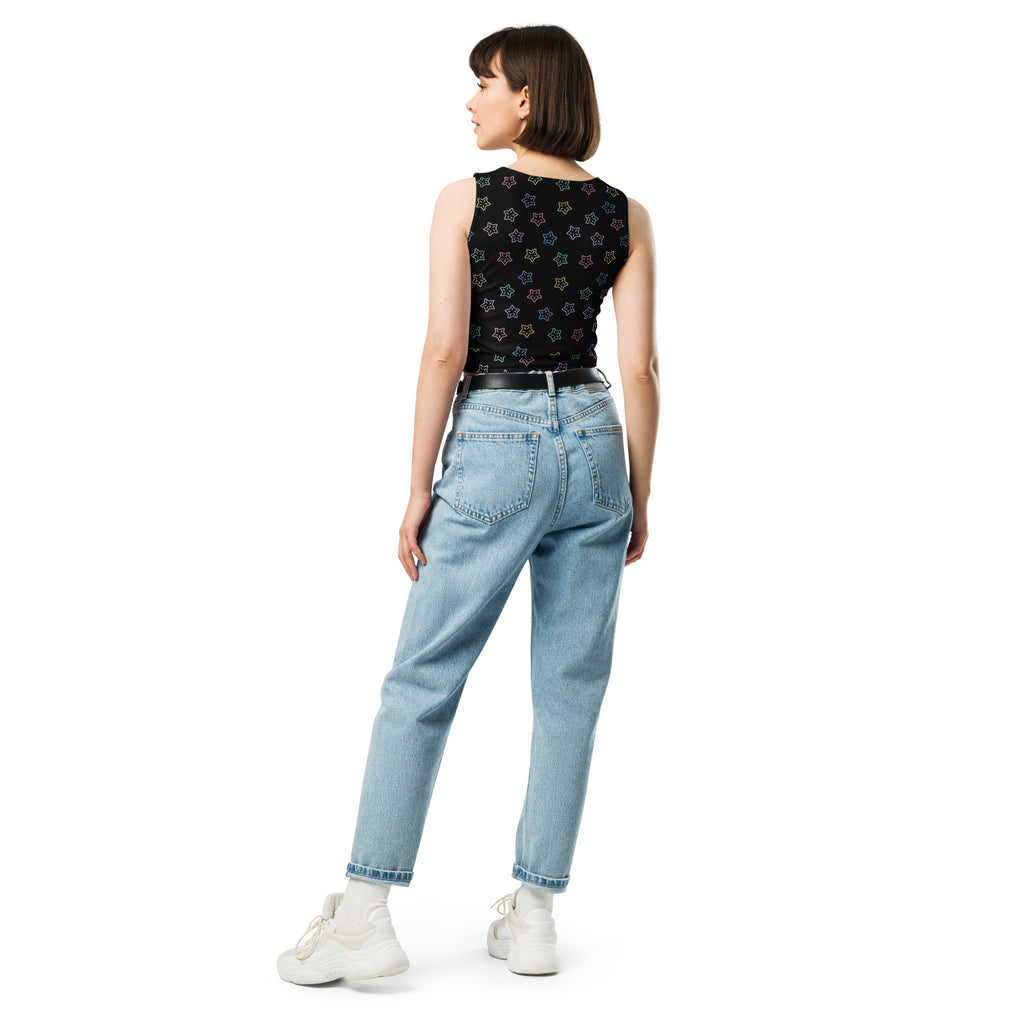 Women's Colorful Starfish Buttery Soft Crop Top- Quick-Drying UPF 50+ Stretch Top