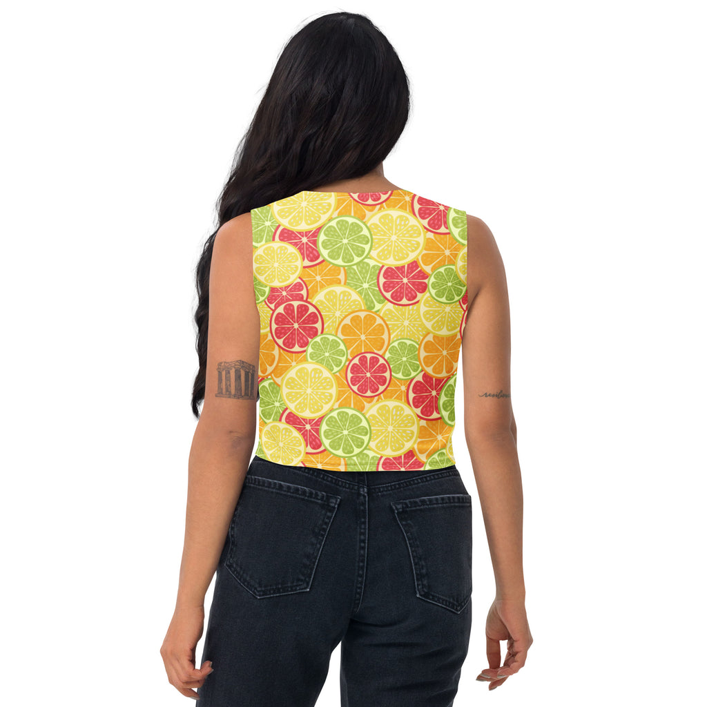 Women's Citrus Fruit Buttery Soft Crop Top- Quick-Drying UPF 50+ Stretch Top