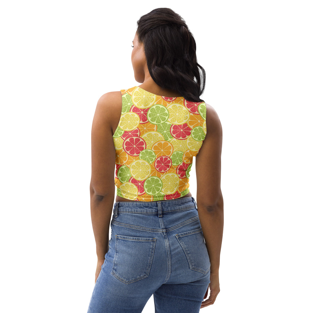 Women's Citrus Fruit Buttery Soft Crop Top- Quick-Drying UPF 50+ Stretch Top