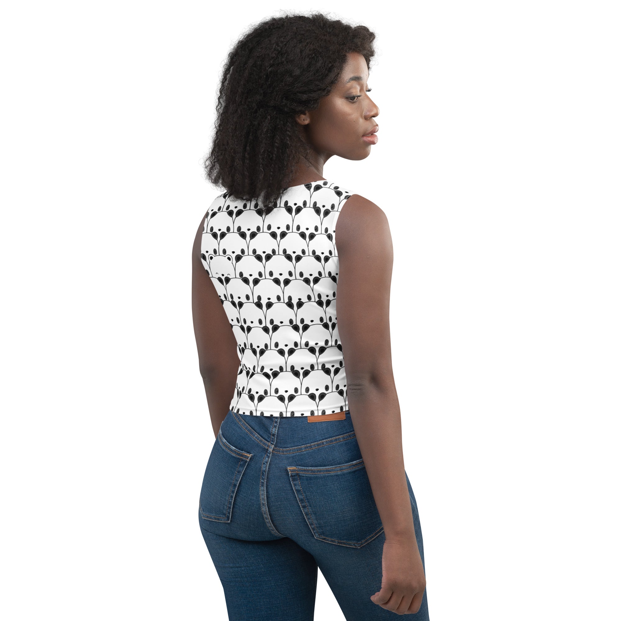 Women's Panda Buttery Soft Crop Top- Quick-Drying UPF 50+ Stretch Top