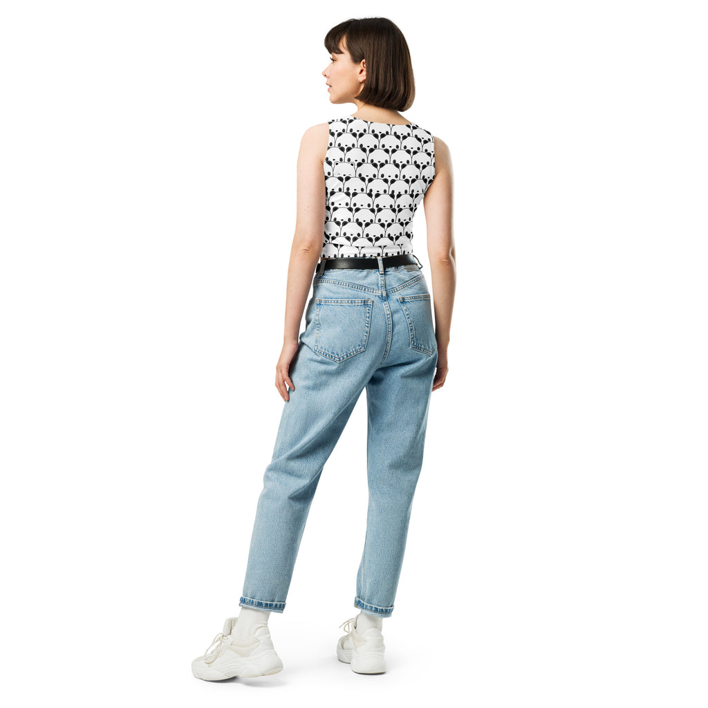Women's Panda Buttery Soft Crop Top- Quick-Drying UPF 50+ Stretch Top