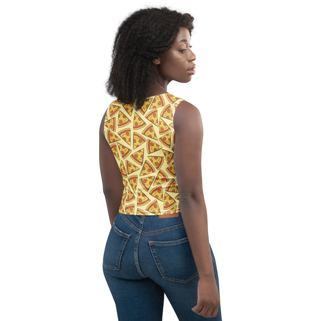 Women's Pizza Slice Buttery Soft Crop Top- Quick-Drying UPF 50+ Stretch Top