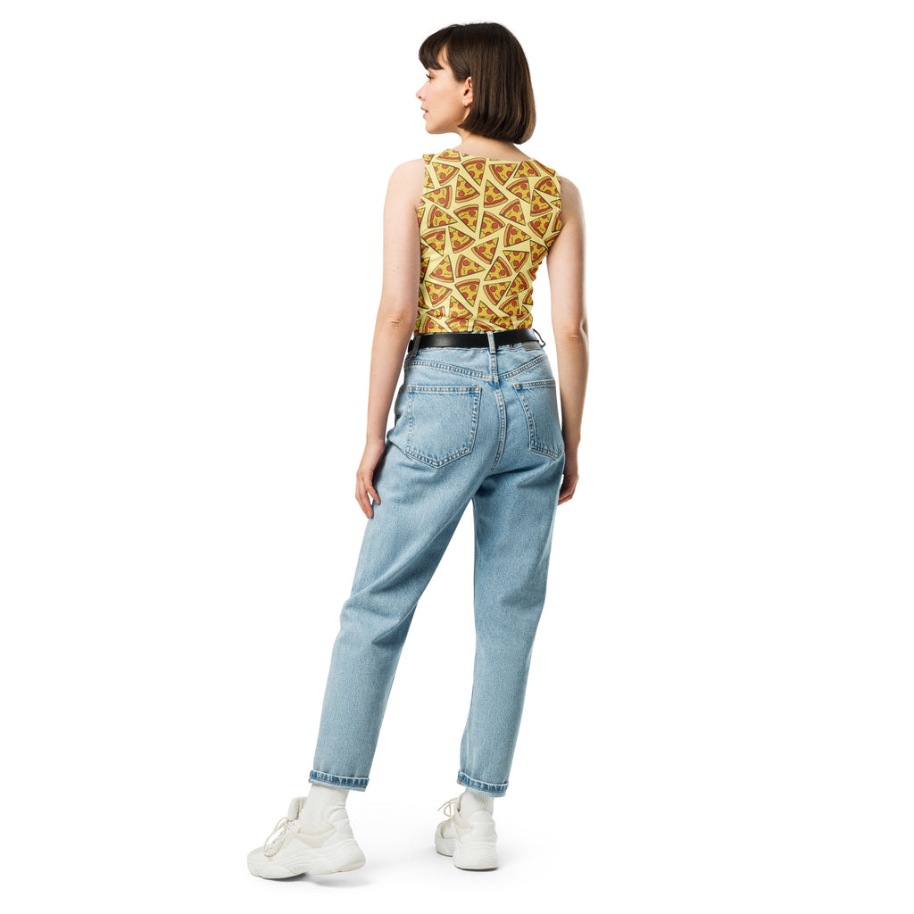 Women's Pizza Slice Buttery Soft Crop Top- Quick-Drying UPF 50+ Stretch Top