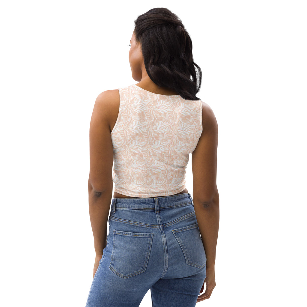 Women's Neutral Leaf Buttery Soft Crop Top- Quick-Drying UPF 50+ Stretch Top