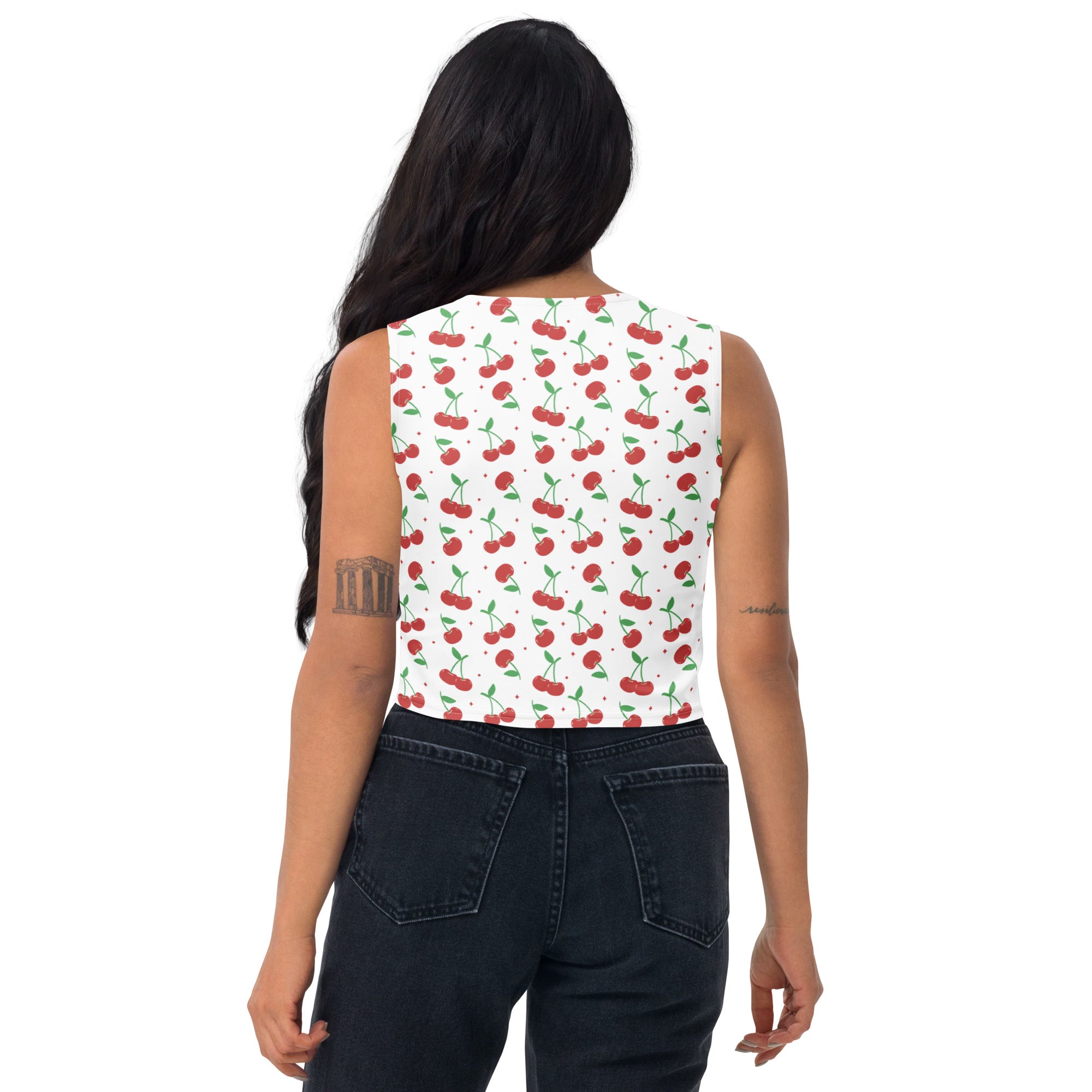 Women's Cherry Buttery Soft Crop Top- Quick-Drying UPF 50+ Stretch Top