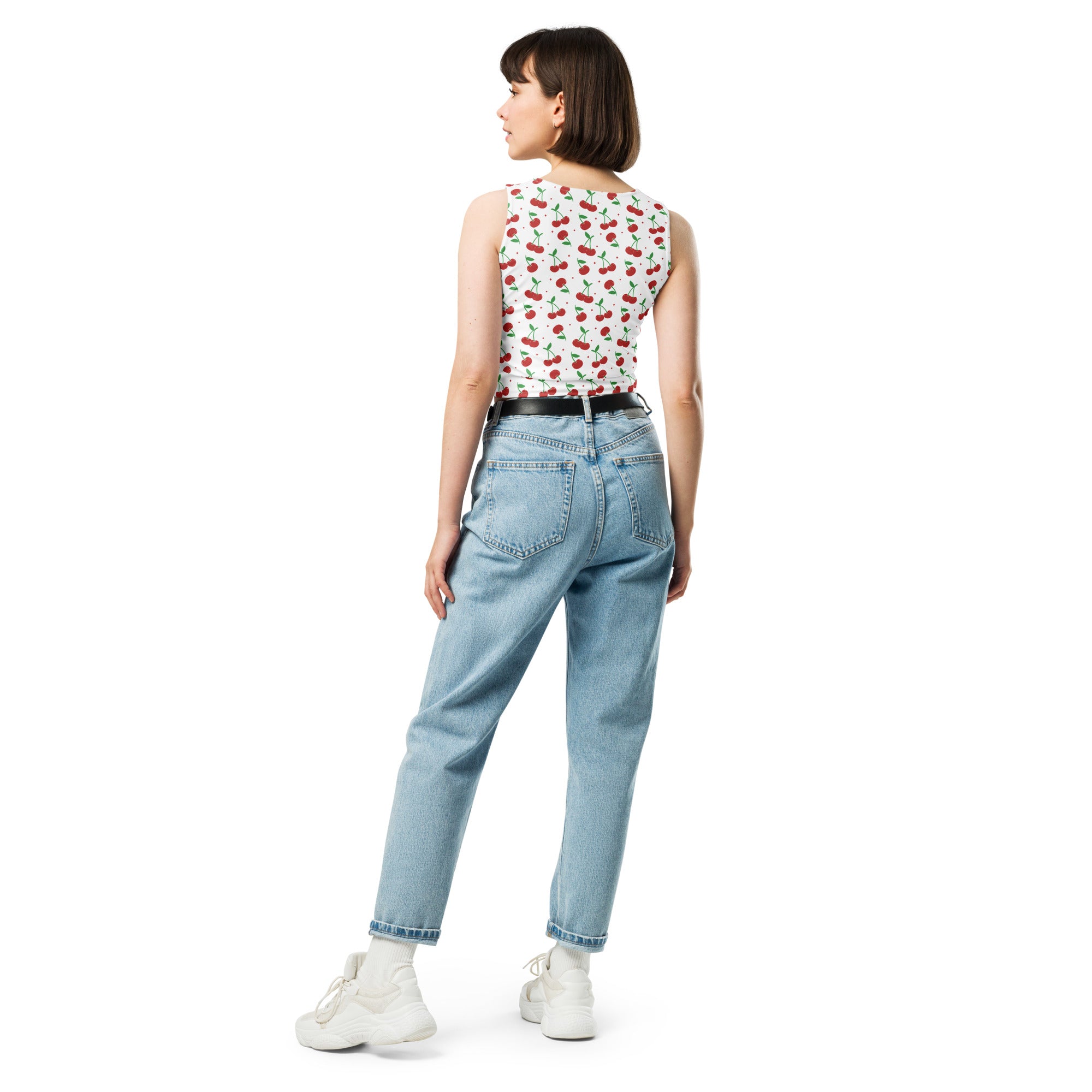 Women's Cherry Buttery Soft Crop Top- Quick-Drying UPF 50+ Stretch Top