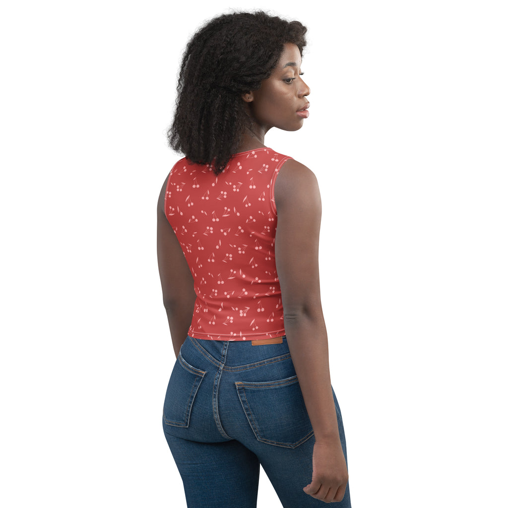 Women's Minimal Cherry Buttery Soft Crop Top- Quick-Drying UPF 50+ Stretch Top (Copy)