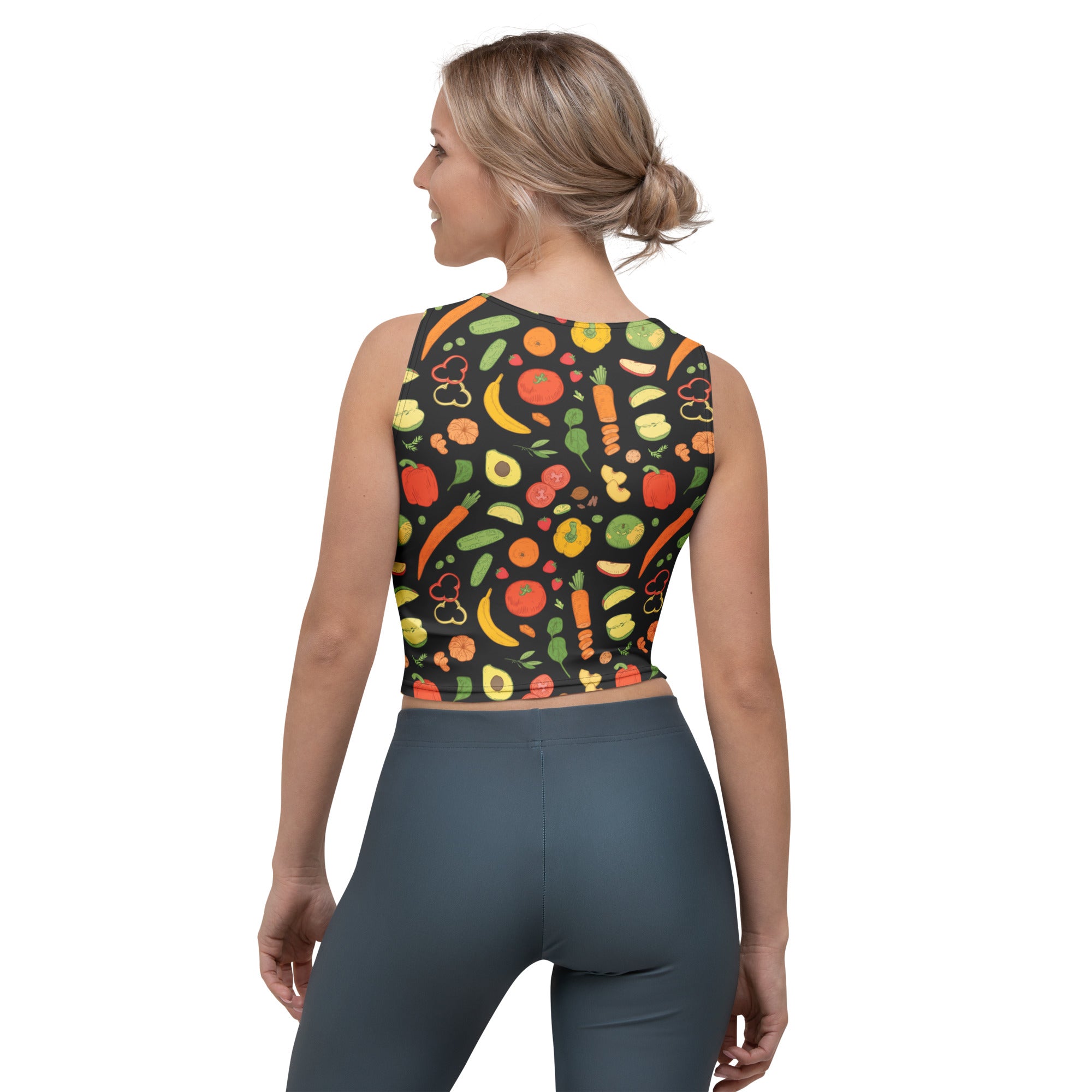 Women's Fruit & Veggie Buttery Soft Crop Top- Quick-Drying UPF 50+ Stretch Top
