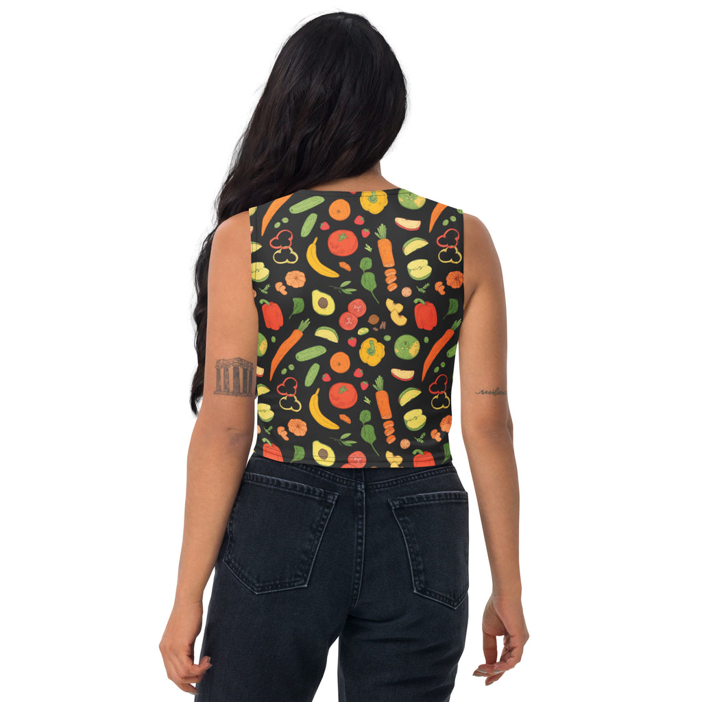 Women's Fruit & Veggie Buttery Soft Crop Top- Quick-Drying UPF 50+ Stretch Top