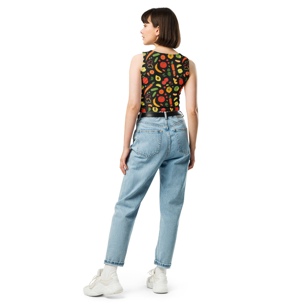 Women's Fruit & Veggie Buttery Soft Crop Top- Quick-Drying UPF 50+ Stretch Top