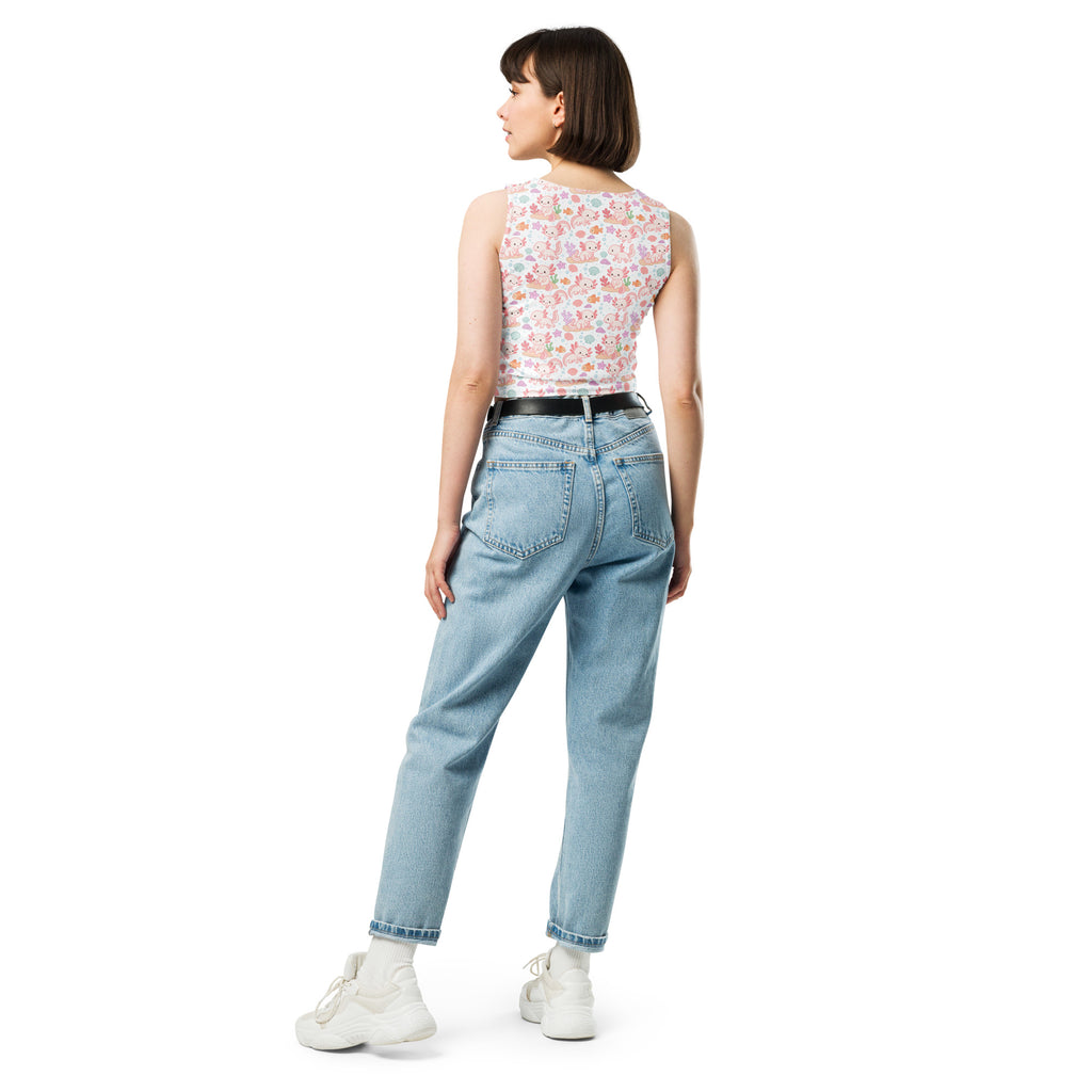 Women's Axolotl Buttery Soft Crop Top- Quick-Drying UPF 50+ Stretch Top