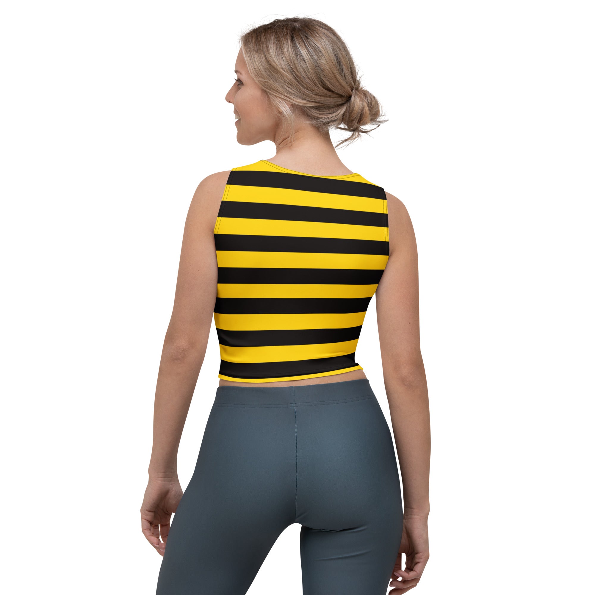 Women's Bee Stripe Buttery Soft Crop Top- Quick-Drying UPF 50+ Stretch Top