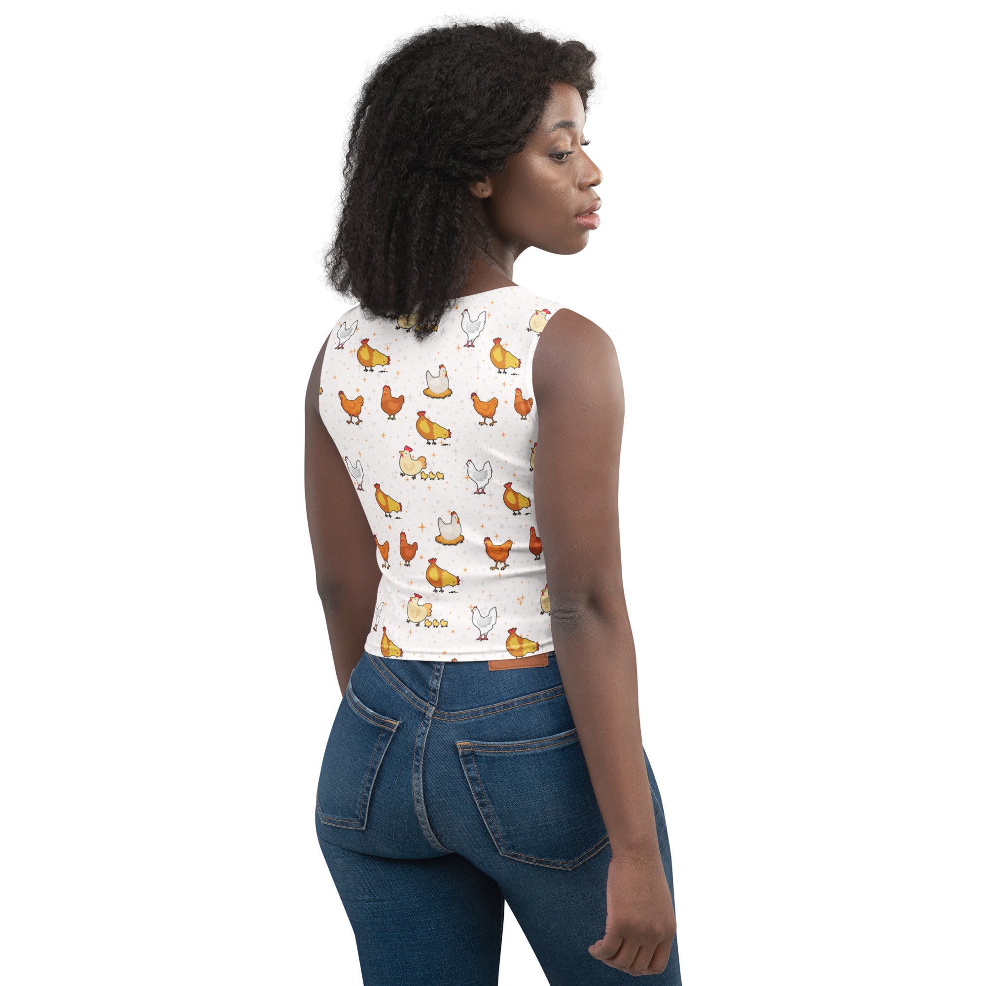 Women's Chicken Buttery Soft Crop Top- Quick-Drying UPF 50+ Stretch Top