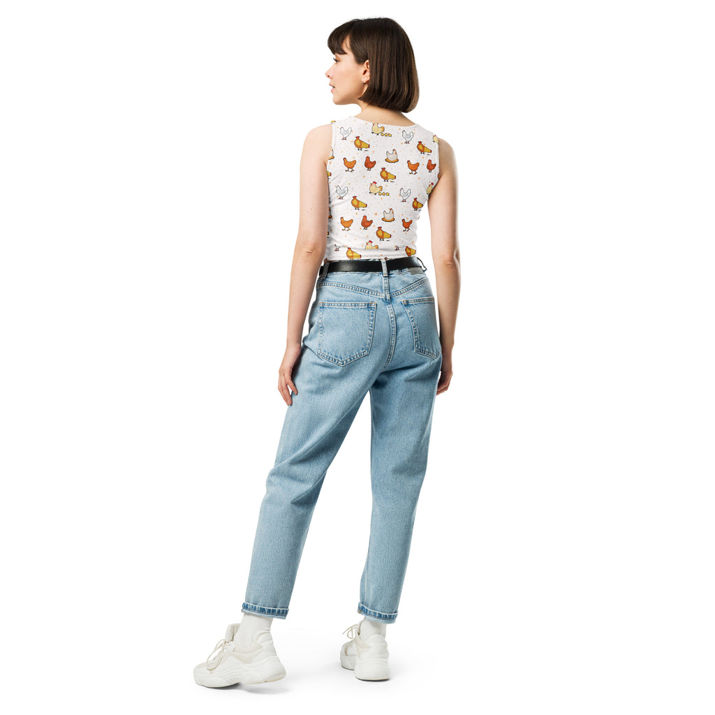 Women's Chicken Buttery Soft Crop Top- Quick-Drying UPF 50+ Stretch Top